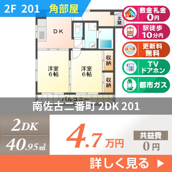 南佐古二番町 4階建マンション 1996年築 201