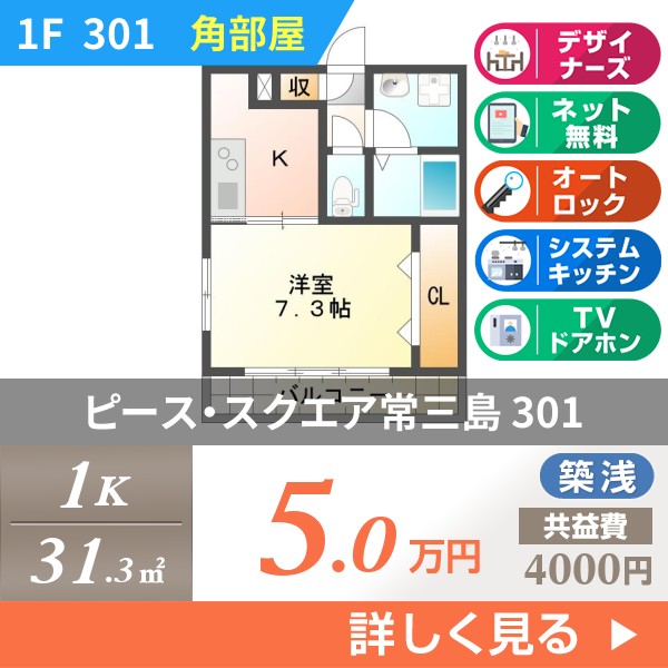 ピース・スクエア常三島 301