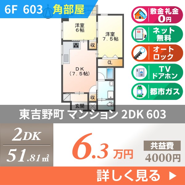 東吉野町 6階建マンション 2006年築 603