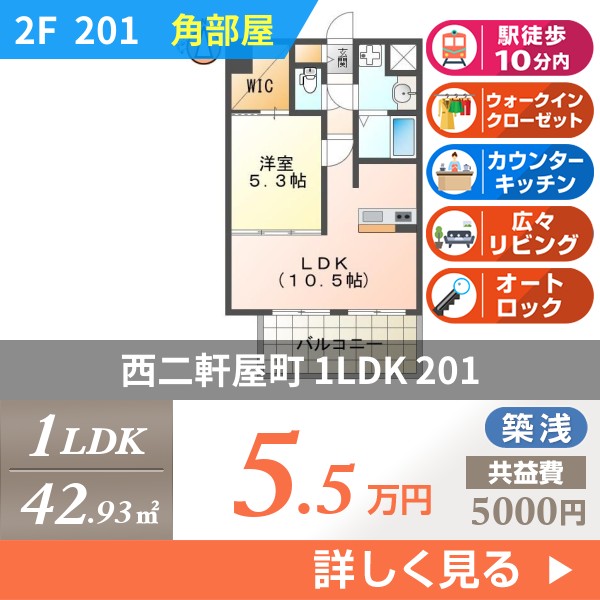 西二軒屋町 6階建マンション 2017年築 201
