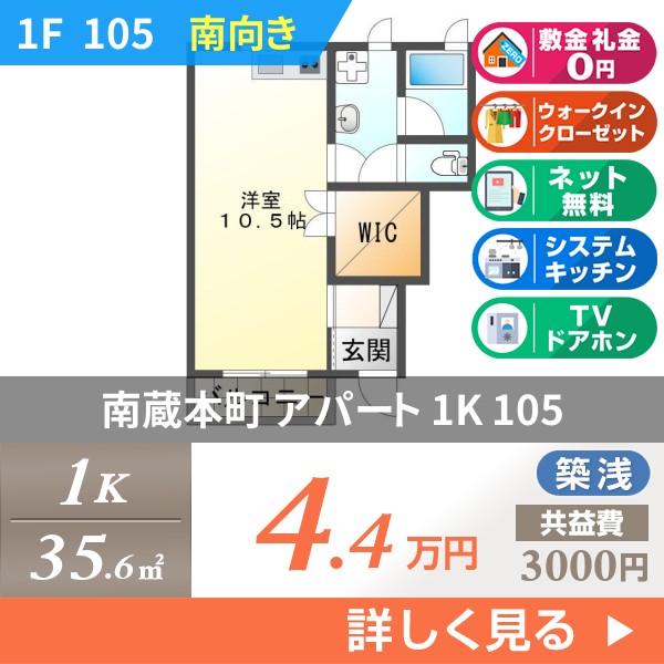 南蔵本町 2階建アパート 2019年築 105