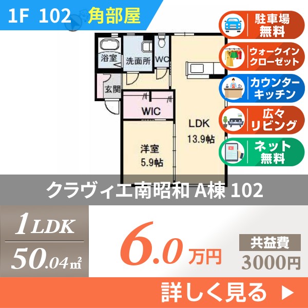 クラヴィエ南昭和 A棟 102