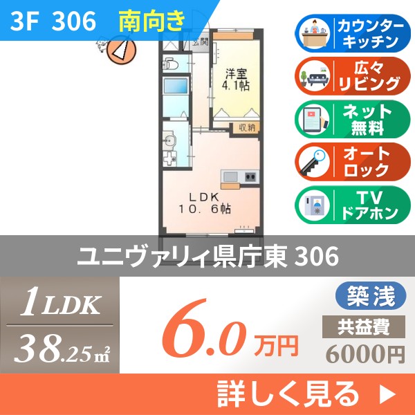 ユニヴァリィ県庁東 306