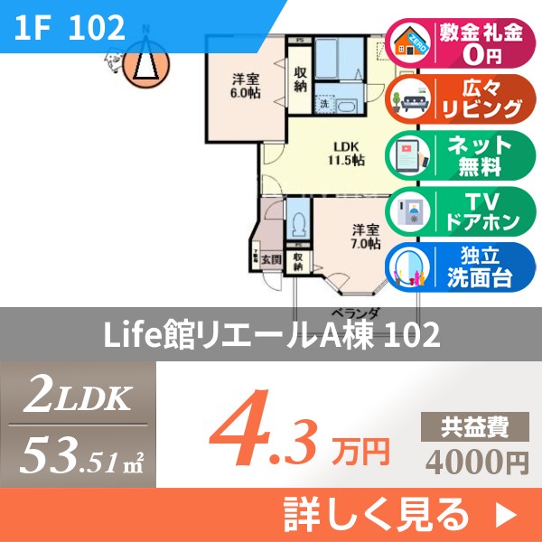 Life館リエールA棟 102