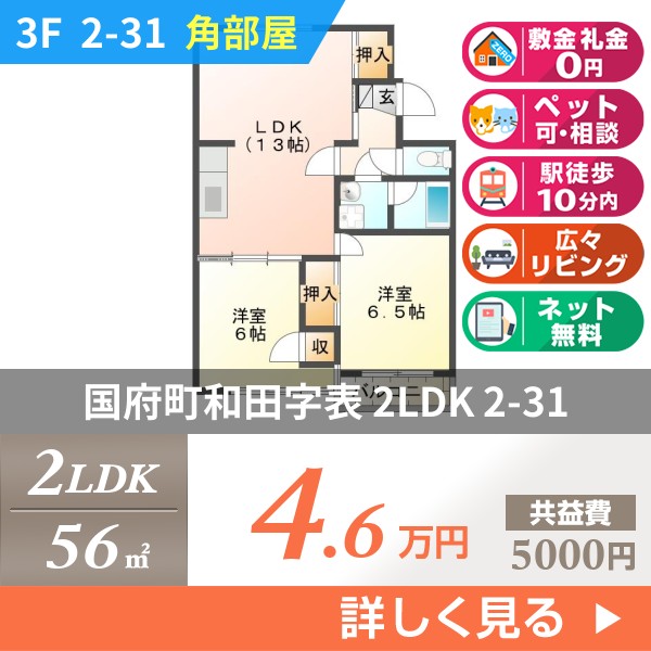 国府町和田字表 4階建マンション 1993年築 2h31