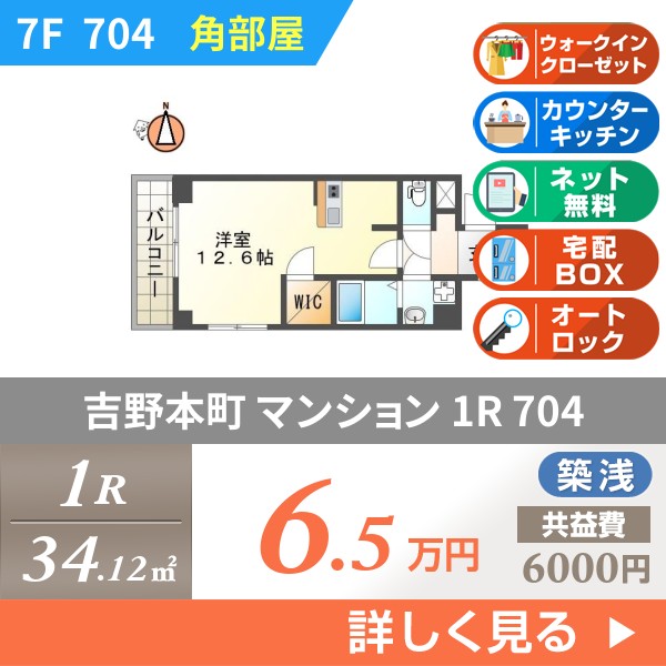 吉野本町 7階建マンション 2019年築 704