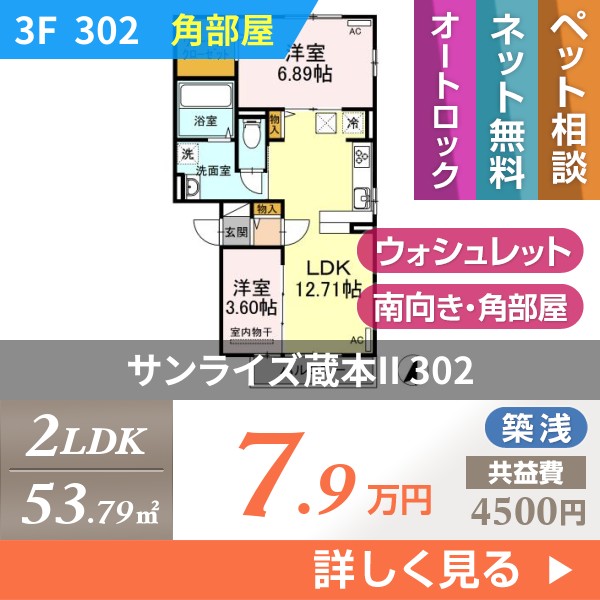 サンライズ蔵本II 302