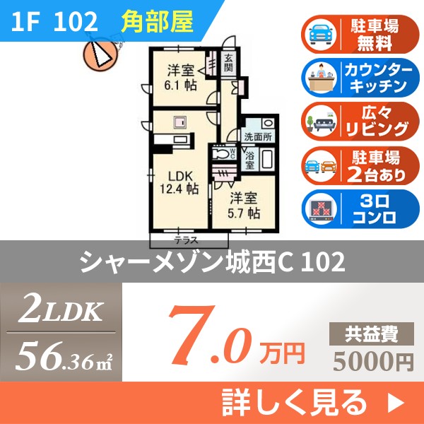 シャーメゾン城西C 102