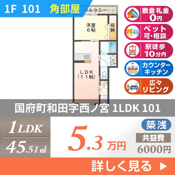 国府町和田字西ノ宮 2階建アパート 2022年築 101