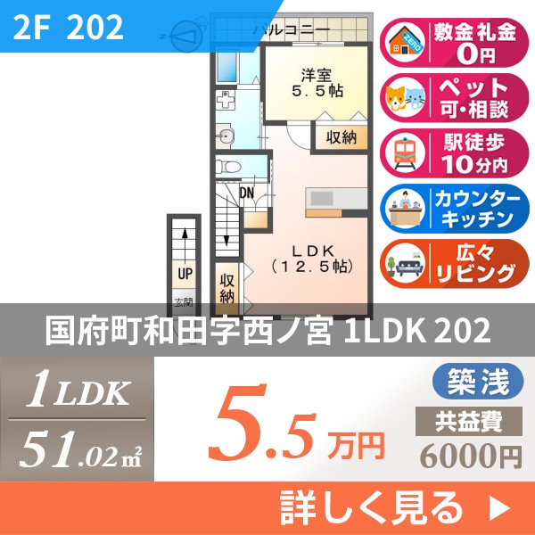 国府町和田字西ノ宮 2階建アパート 2022年築 202