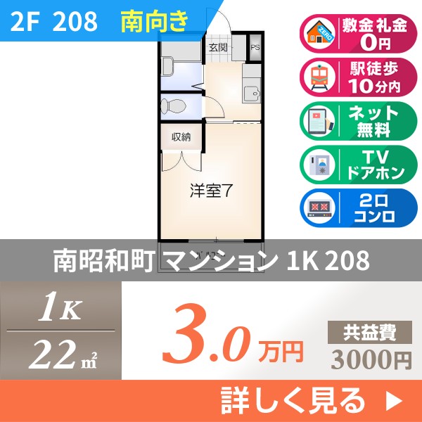 南昭和町 4階建マンション 1988年築 208