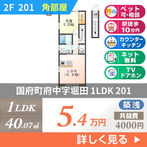 国府町府中字堀田 2階建アパート 2023年築 201