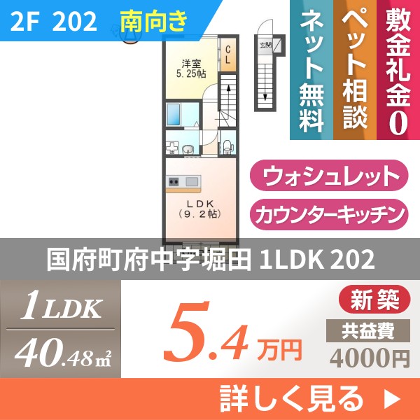 国府町府中字堀田 アパート 1LDK 202