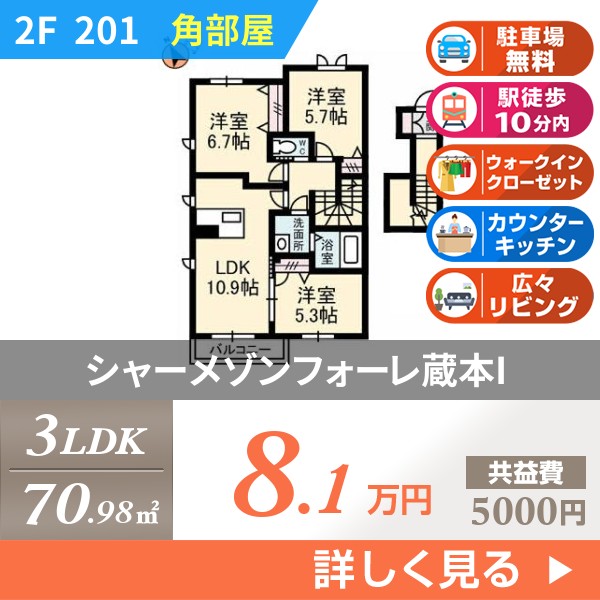 シャーメゾンフォーレ蔵本I 201
