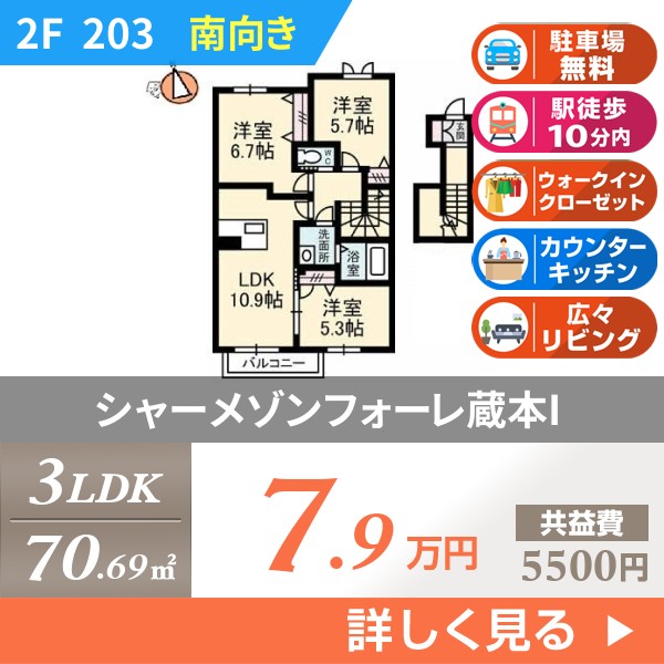シャーメゾンフォーレ蔵本I 203