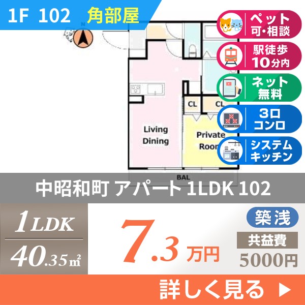 中昭和町 階建アパート 2021年築 102