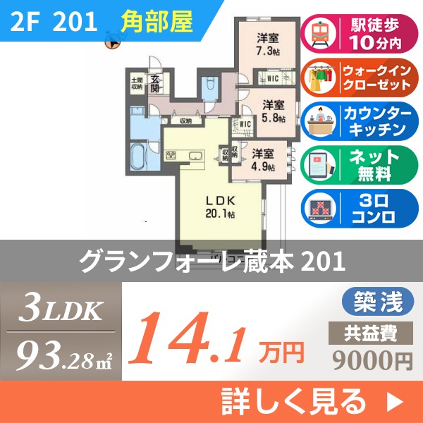 グランフォーレ蔵本 201