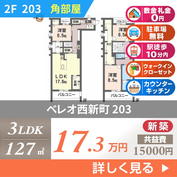 ベレオ西新町 203