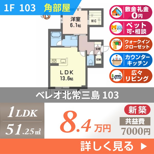 ベレオ北常三島 103