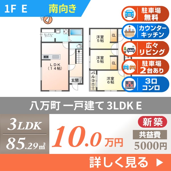八万町橋本 2階建一戸建て 2024年築 e