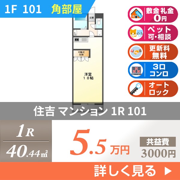 住吉 マンション 1R 101