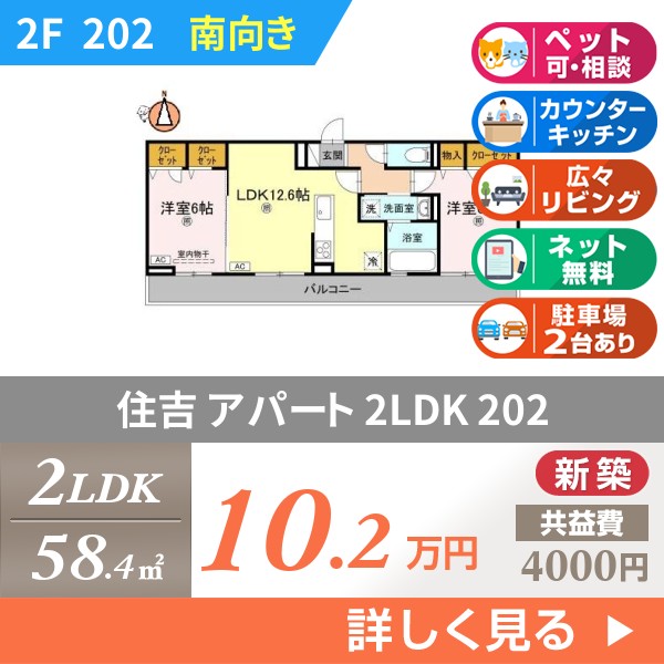 住吉 3階建アパート 2025年築 202