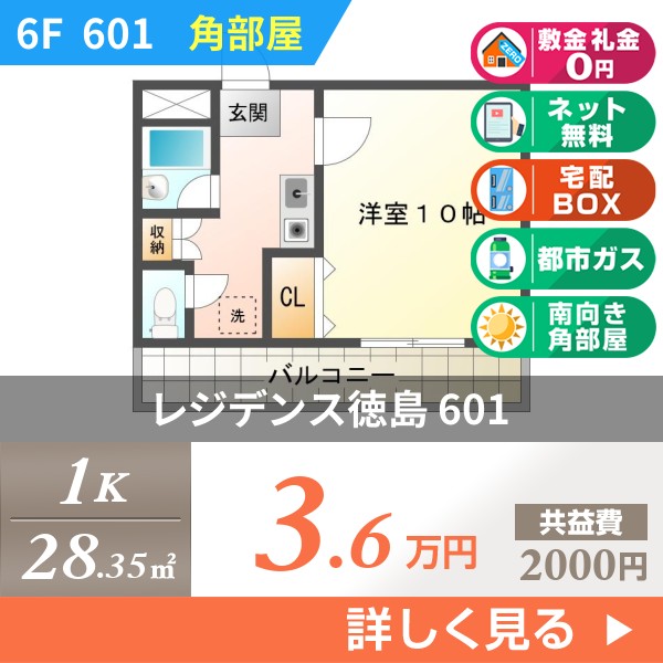 レジデンス徳島 601