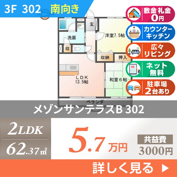 メゾンサンテラスB 302