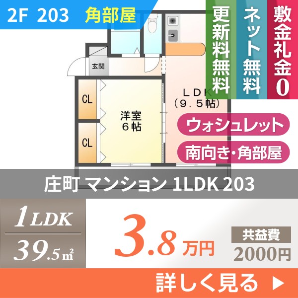 庄町 マンション 1LDK 203