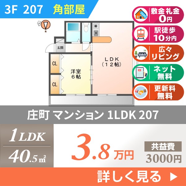 庄町 マンション 1LDK 207