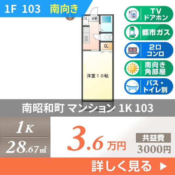 南昭和町 4階建マンション 1996年築 103