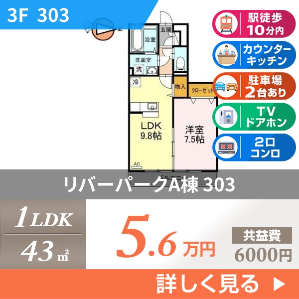 リバーパークA棟 303