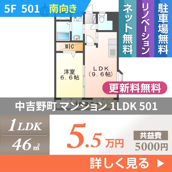 中吉野町 マンション 1LDK 501
