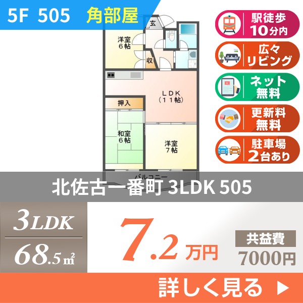 北佐古一番町 マンション 3LDK 505