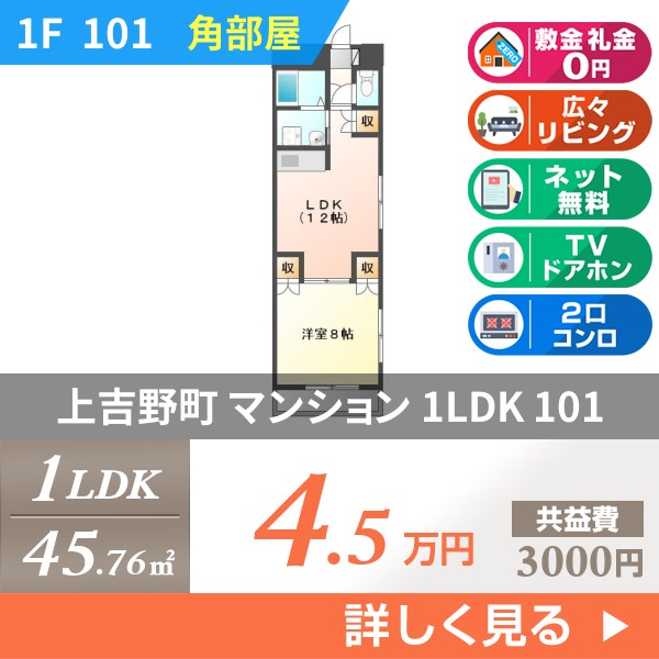 上吉野町 4階建マンション 1991年築 101