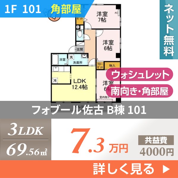 フォブール佐古 B棟 101