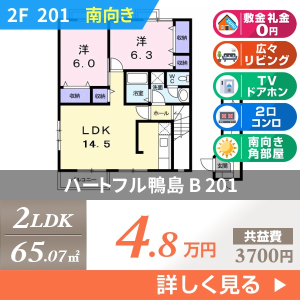 ハートフル鴨島 B 201