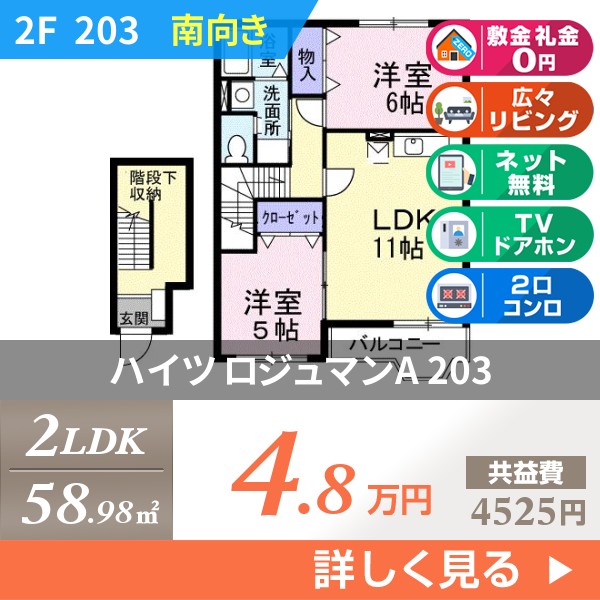 ハイツ ロジュマンA 203