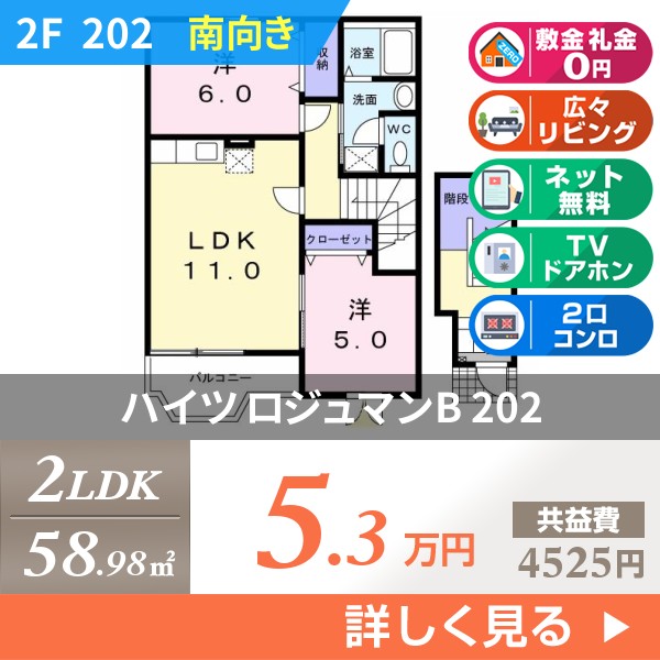 ハイツ ロジュマンB 202
