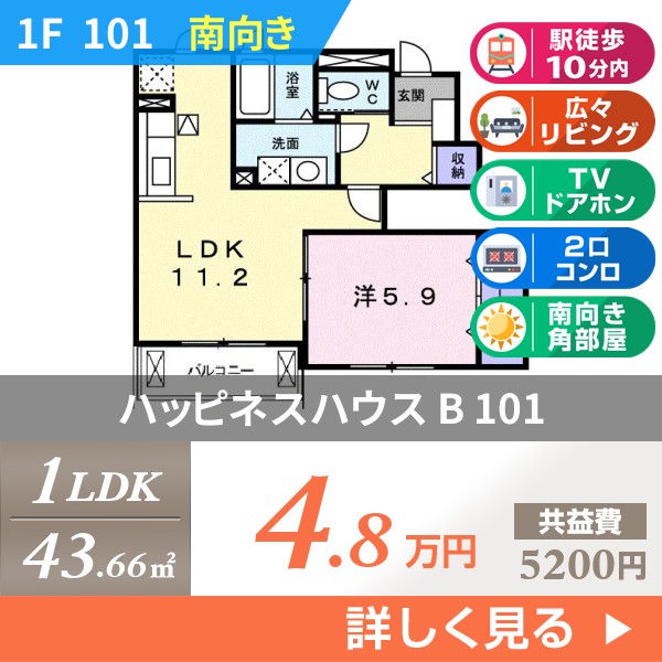 ハッピネスハウス B 101
