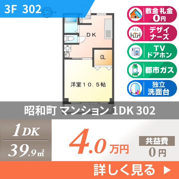 昭和町 3階建マンション 1994年築 302