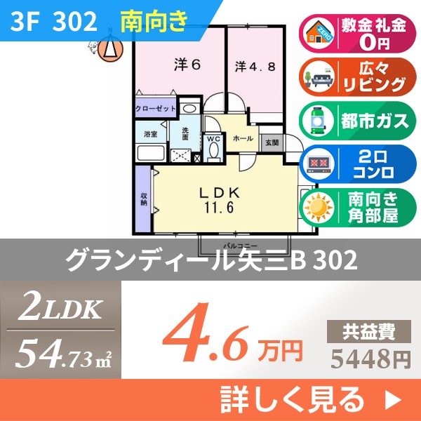 グランディール矢三B 302