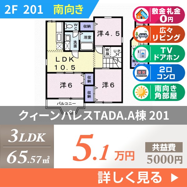 クィーンパレスTADA．A棟 201