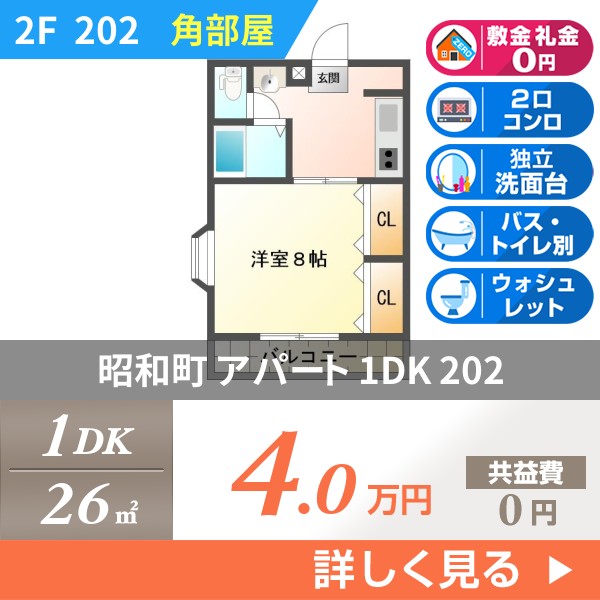 昭和町 アパート 1DK 202