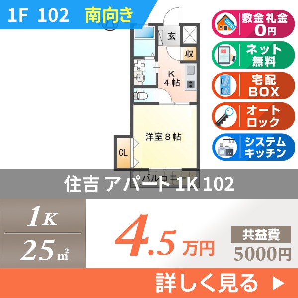 住吉 2階建アパート 2011年築 102