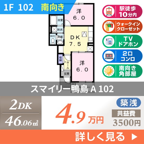 スマイリー鴨島 A 102
