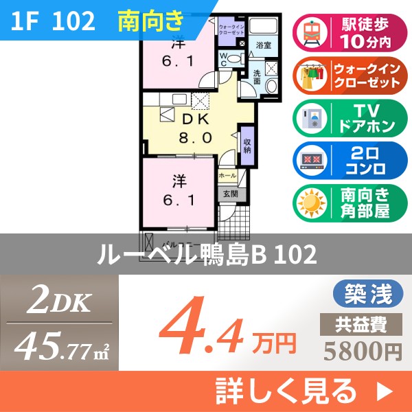 ルーベル鴨島B 102