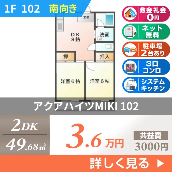 アクアハイツMIKI 102