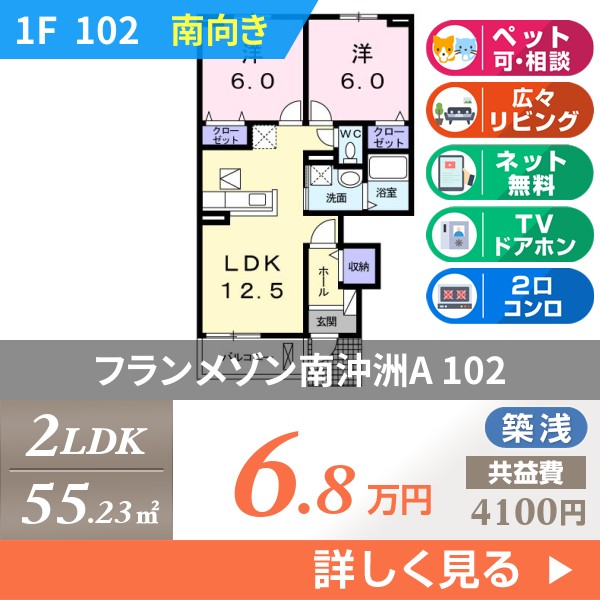 フランメゾン南沖洲A 102
