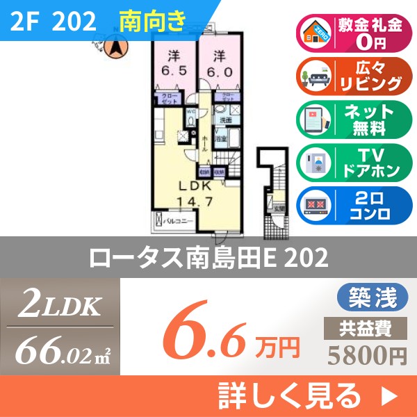 ロータス南島田E 202
